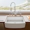 Alfi Brand White Smooth Curved Apron 33" x 20" Single Bowl Fireclay Farm Sink with Grid ABFC3320S-W - alternate 1